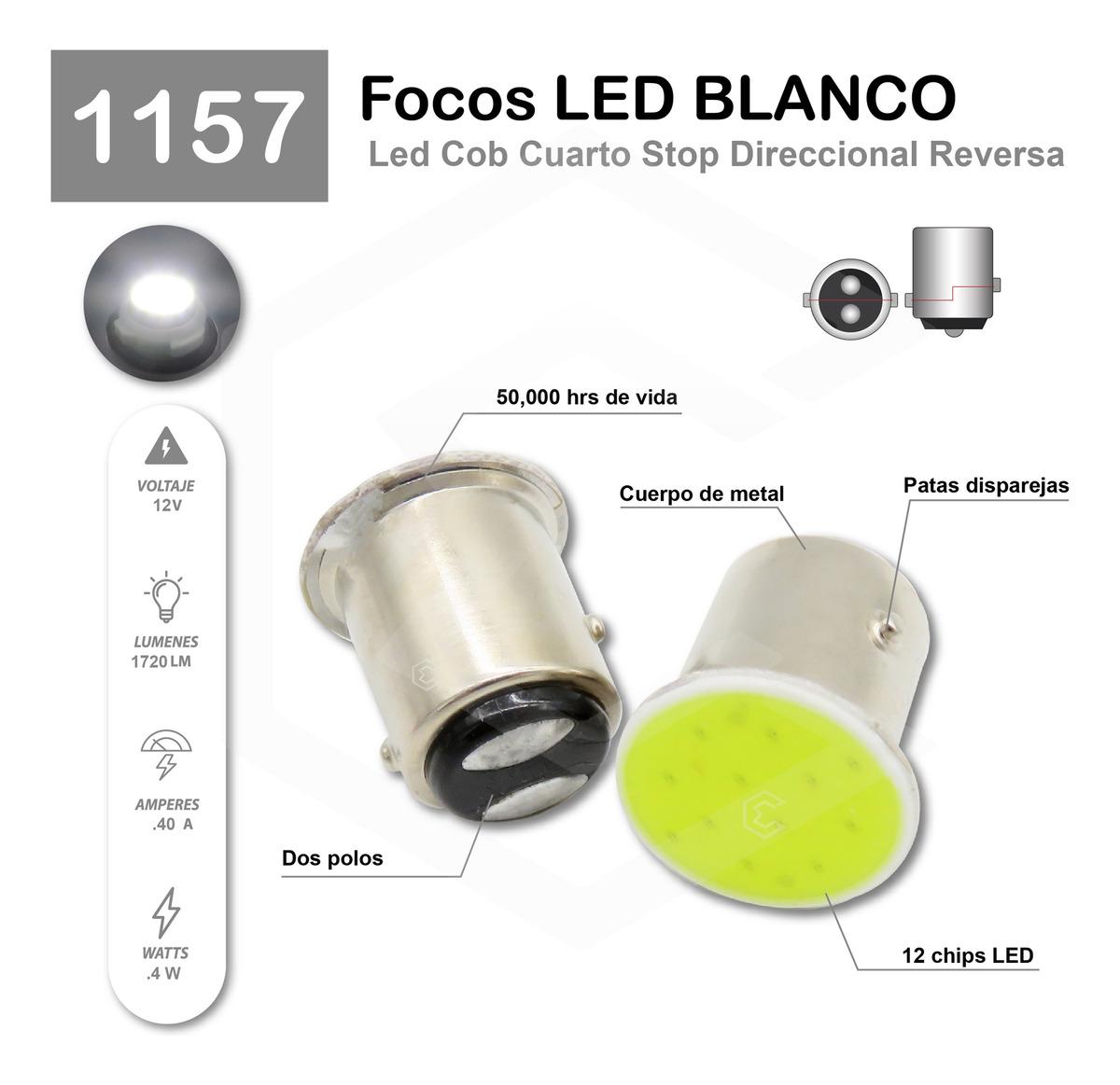 30 Focos 1156 1157 Led Cob Cuarto Stop Direccional Reversa