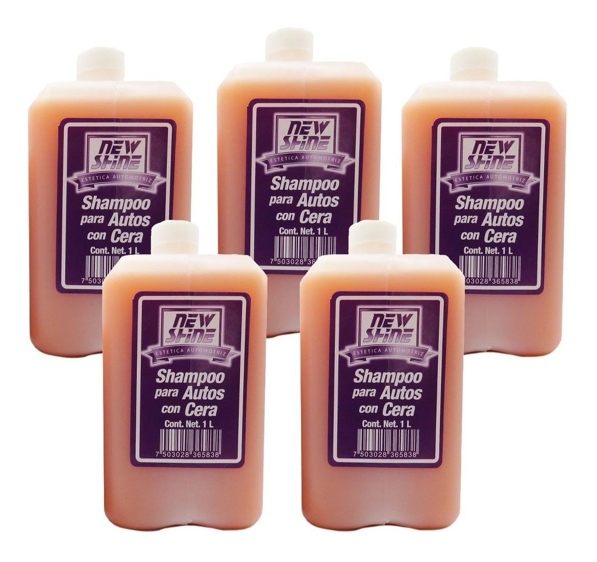 5 Shampoo Para Auto Con Cera Excelente Brillo 1 Litro