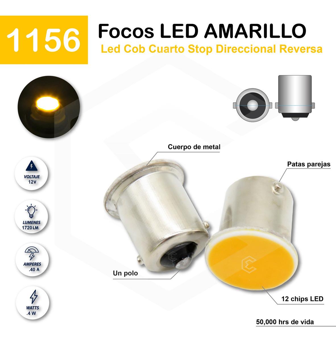 4 Focos 1156 1157 Led Cob Cuarto Stop Direccional Reversa