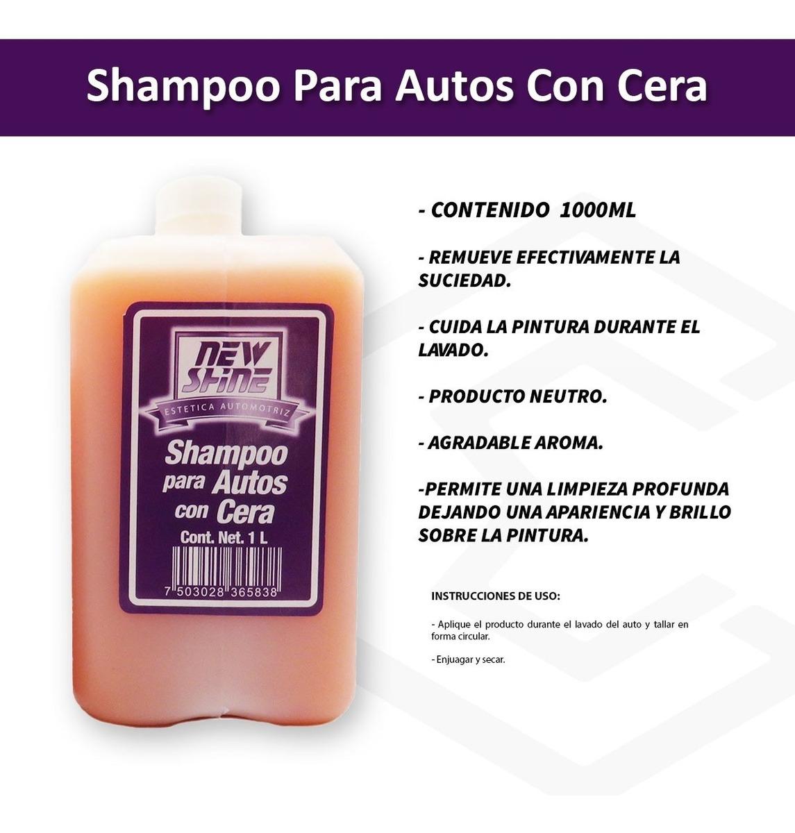 5 Shampoo Para Auto Con Cera Excelente Brillo 1 Litro