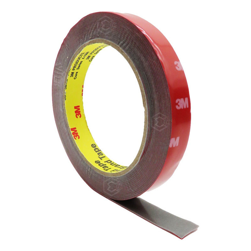 Rollo De Cinta Doble Cara Tipo 3m Pega Molduras 1.5cm X 5m Rojo Lisa