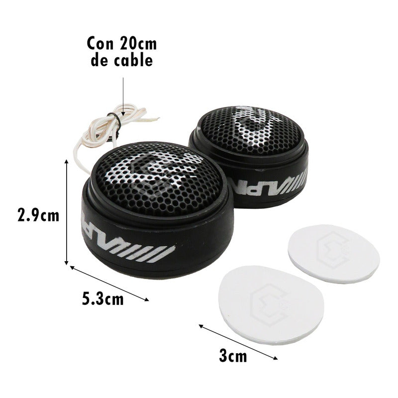 Par De Tweeters Grandes Alpine Gold Bocina Negro 7500 Watts Negro