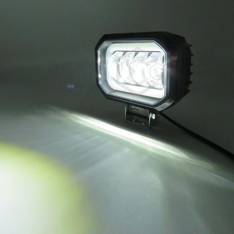 Par Faros Rectangular 4 Hiper Lupa Arillo Ángel Gel Estrobo