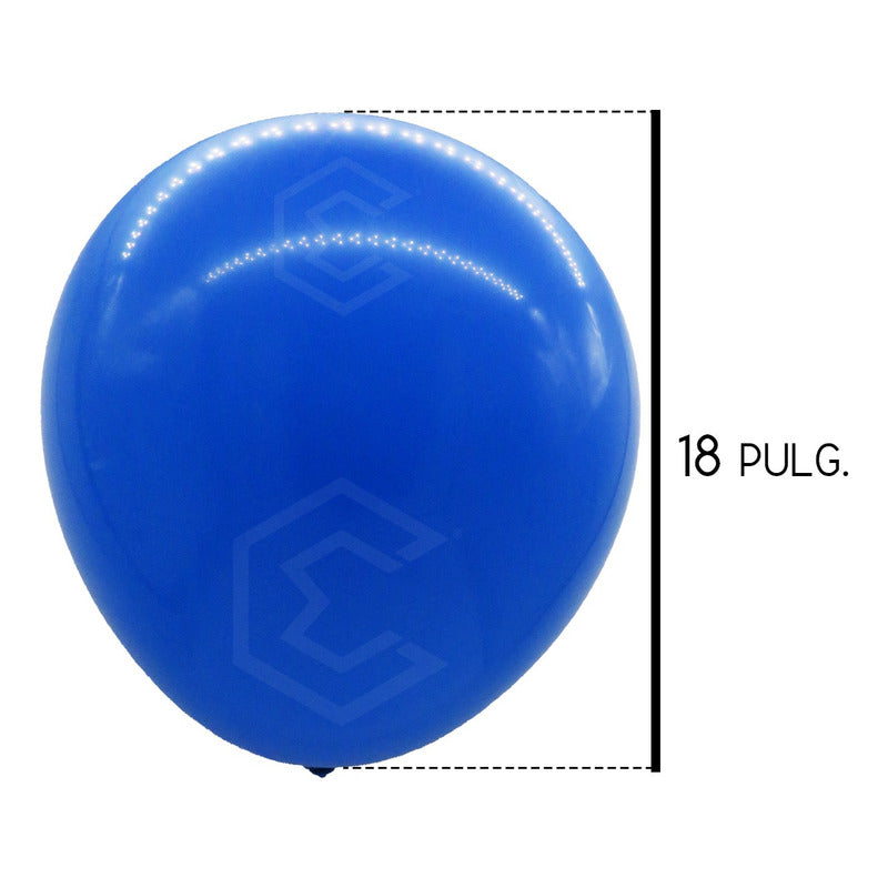 Bolsa 25 Globos Azul Rey Brillosos #18 Fiestas Bodas Latex Azul Rey