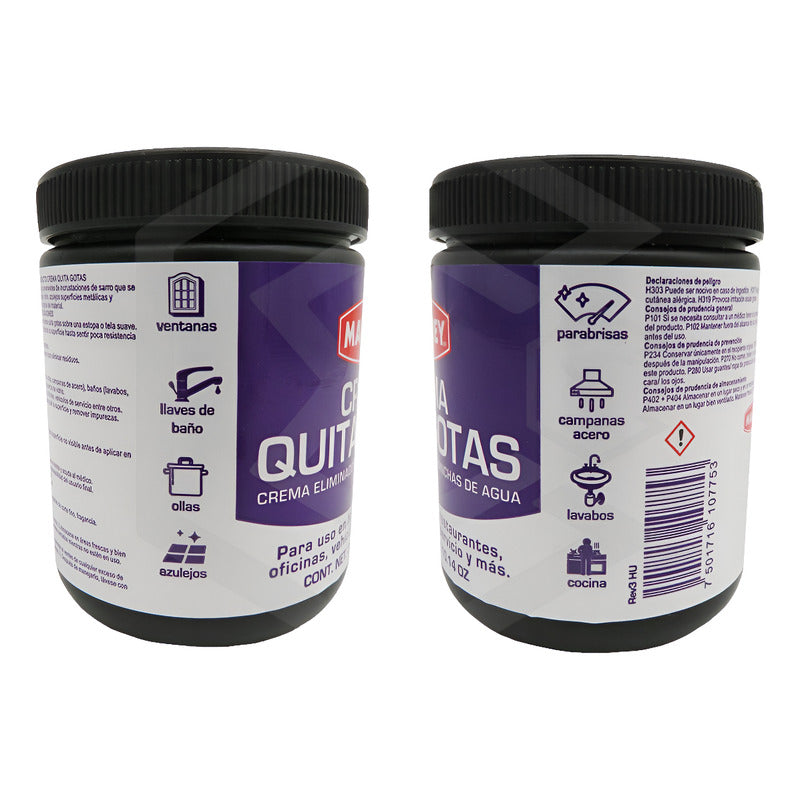 Crema Quita Gotas Vidrios Cristales Pieza Margrey + Toalla