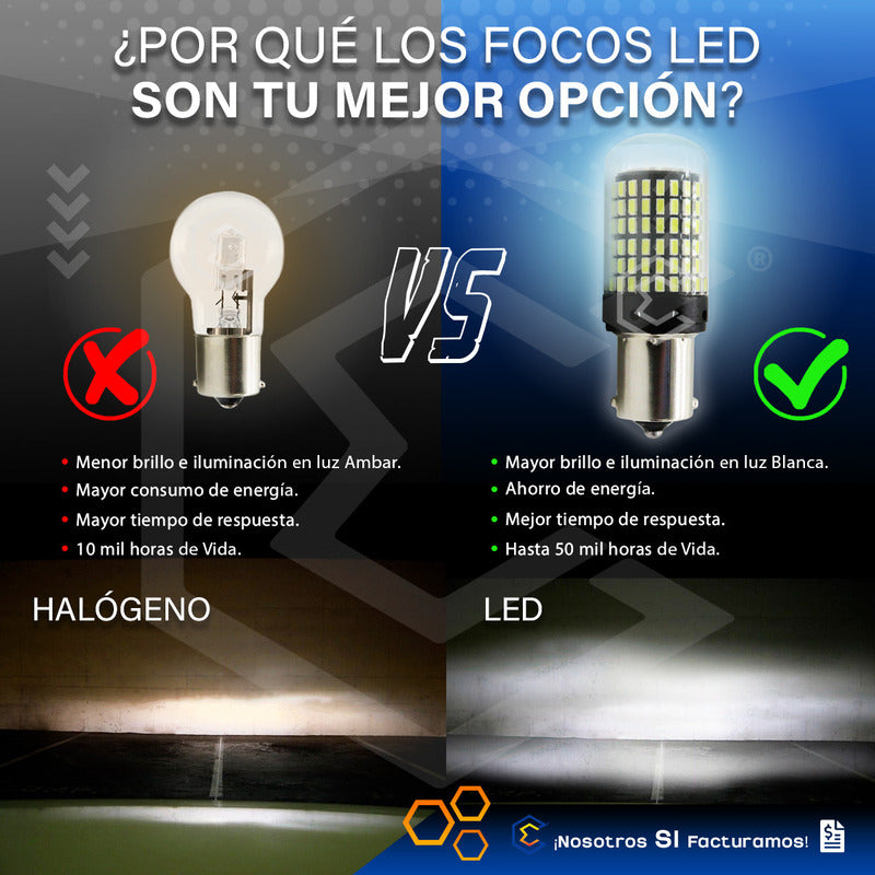 Par Focos 1156 1141 144 Leds Canbus Cristal Cuartos Stop 12v
