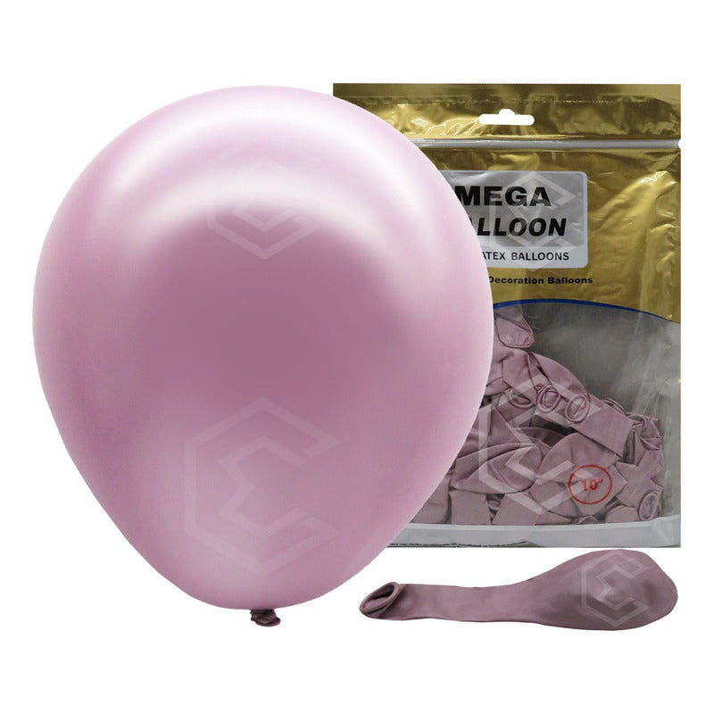 Bolsa 50 Globos Rosa Lila Metalico #10 Fiestas Bodas Latex Rosa Lila Metalico