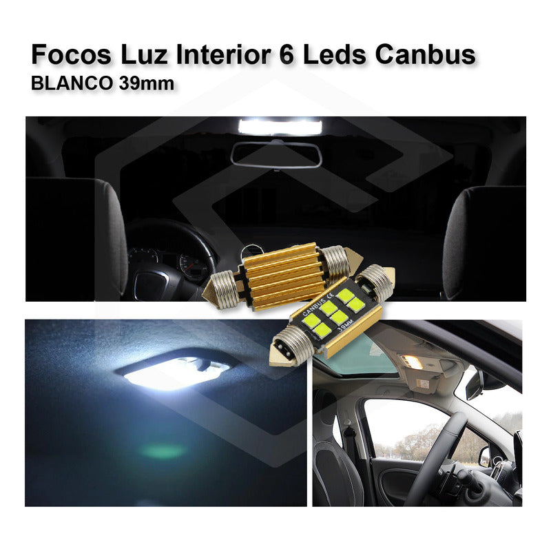 Par De Focos Luz Interior 31 36 39 41 Mm 6 Leds Canbus 12v