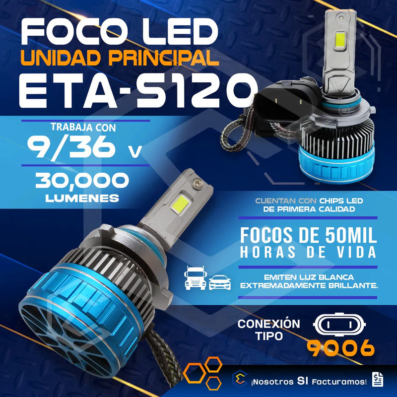 2 Focos 30 Led 9006 Canbus Ventilador Alta Baja 36000lm 101w 9006