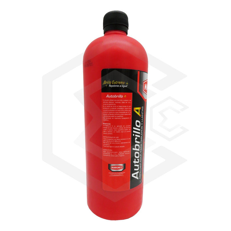 3 Autobrillo A 1l Abrillanta Protege Tablero Llanta Margrey Blanco