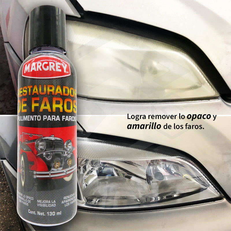 6 Restaurador Para Faros Excelente Acabado 130 Ml Margrey Agua