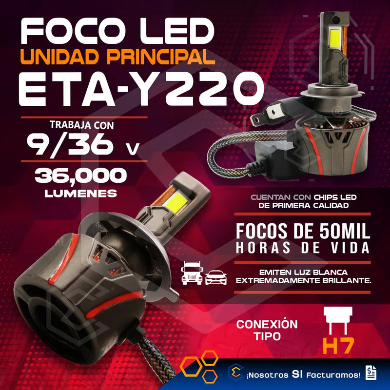 2 Focos 30 Leds H7 Ventilador Alta O Baja 36000lm 95w 9-36v H7