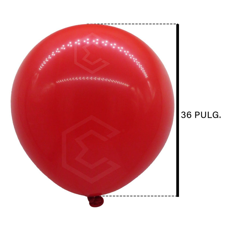 Bolsa 3 Globos Rojo Brillosos #36 Adorno Fiestas Bodas Latex Rojo