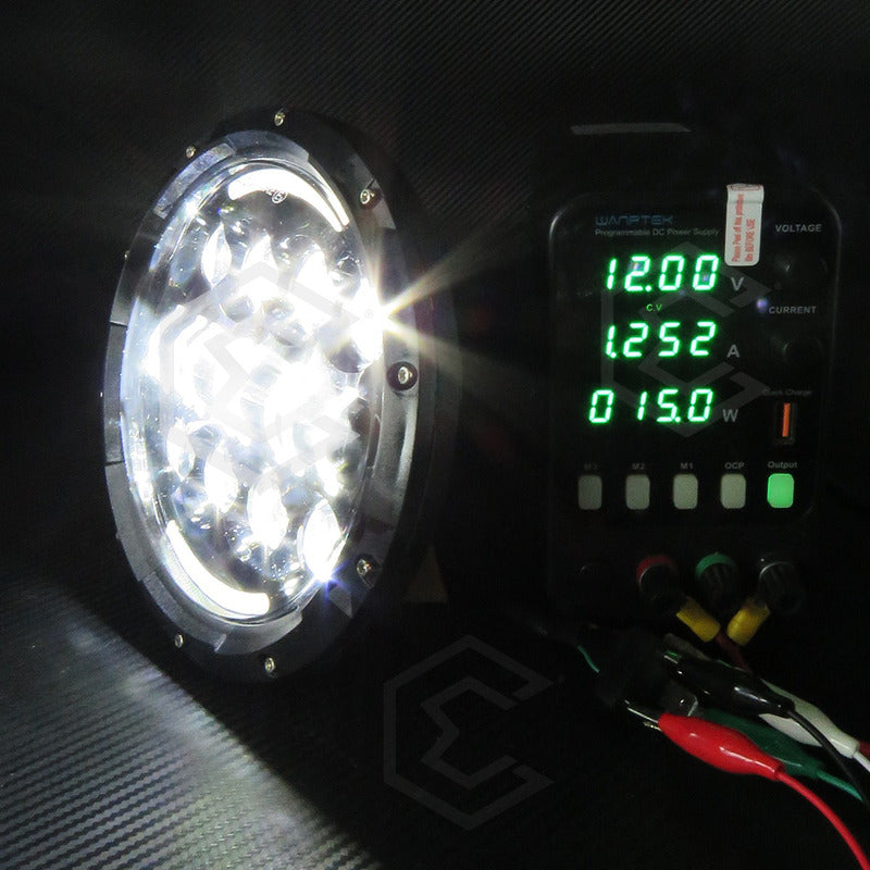 Par Faros Led 7'' Pulgadas Redondo Jeep Vocho 16 Lupa 12-24v