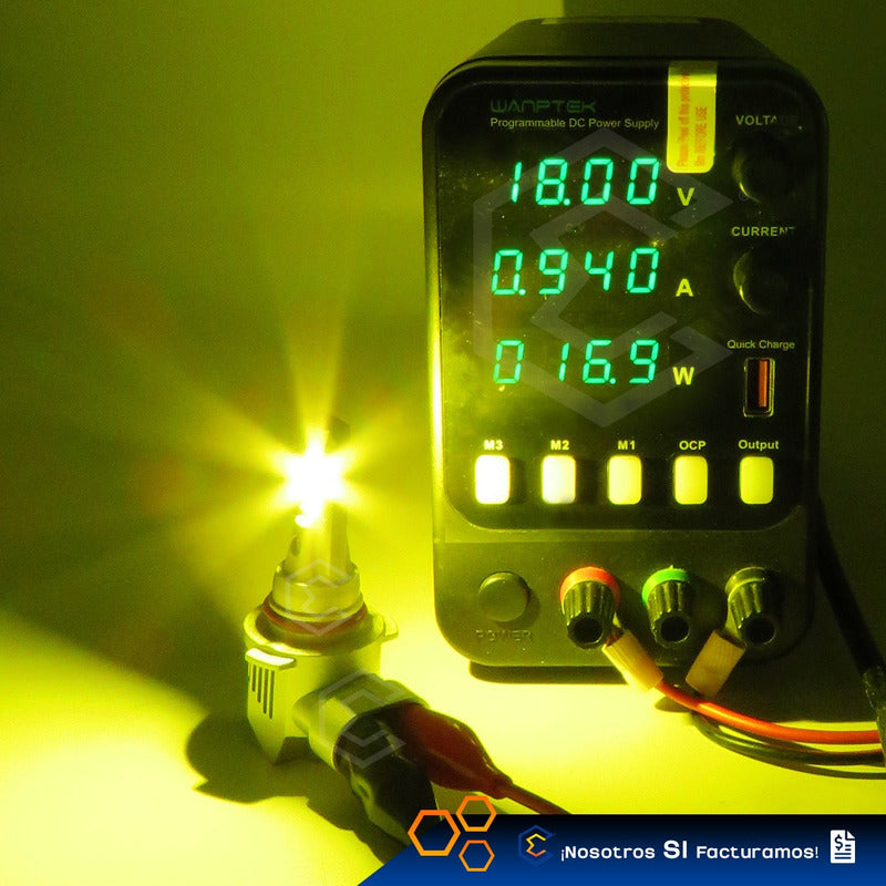 Kit Focos 12 Led Csp Ambar 9005 Ventilador Alta O Baja 16.9w 9005 Ambar