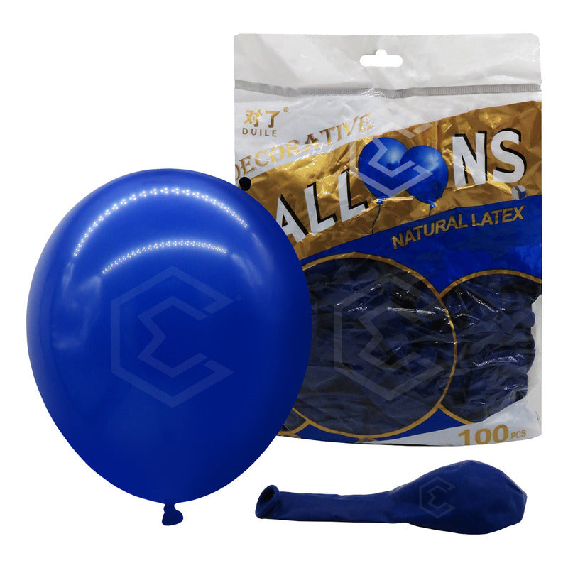 Bolsa 100 Globos Azul Marino Brillosos #10 Fiesta Boda Latex