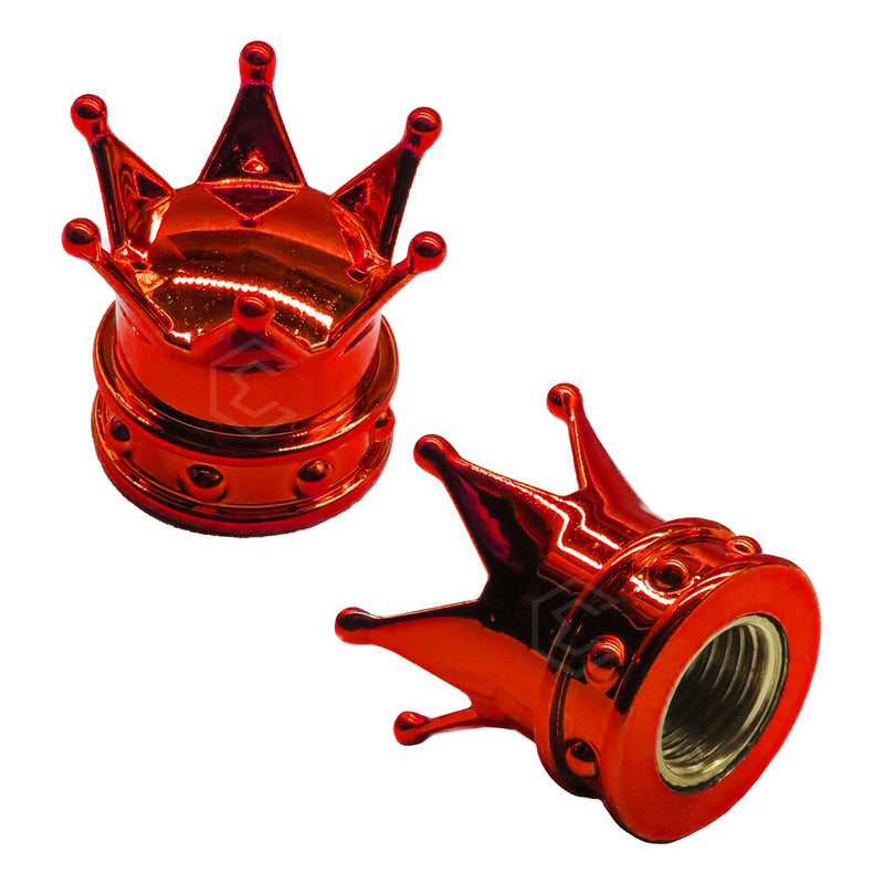 Kit 4 Tapon Cubre Pivote Válvula Metálico Corona Auto Moto