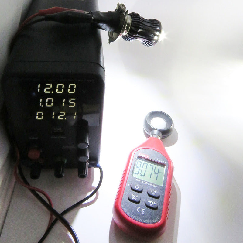 Foco Moto H4 Lupa Proyector Bicolor 30 Leds 2 Funciones H4