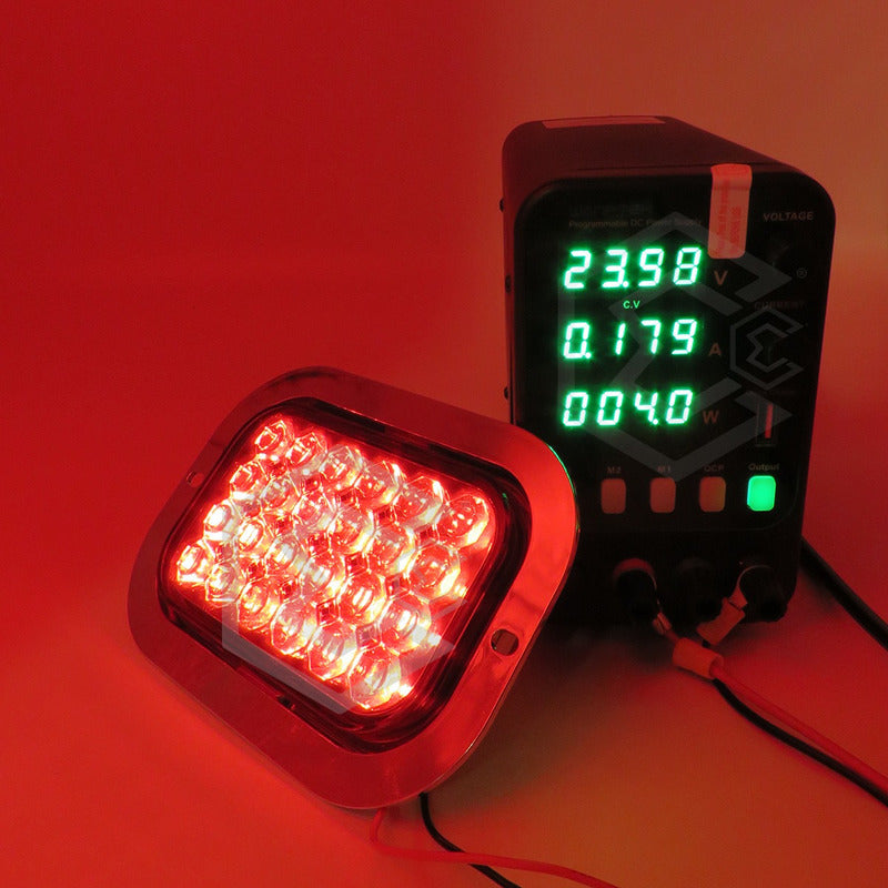 17 Plafón Calavera Rectangular 24 Led Bicel Cromado 12-24v
