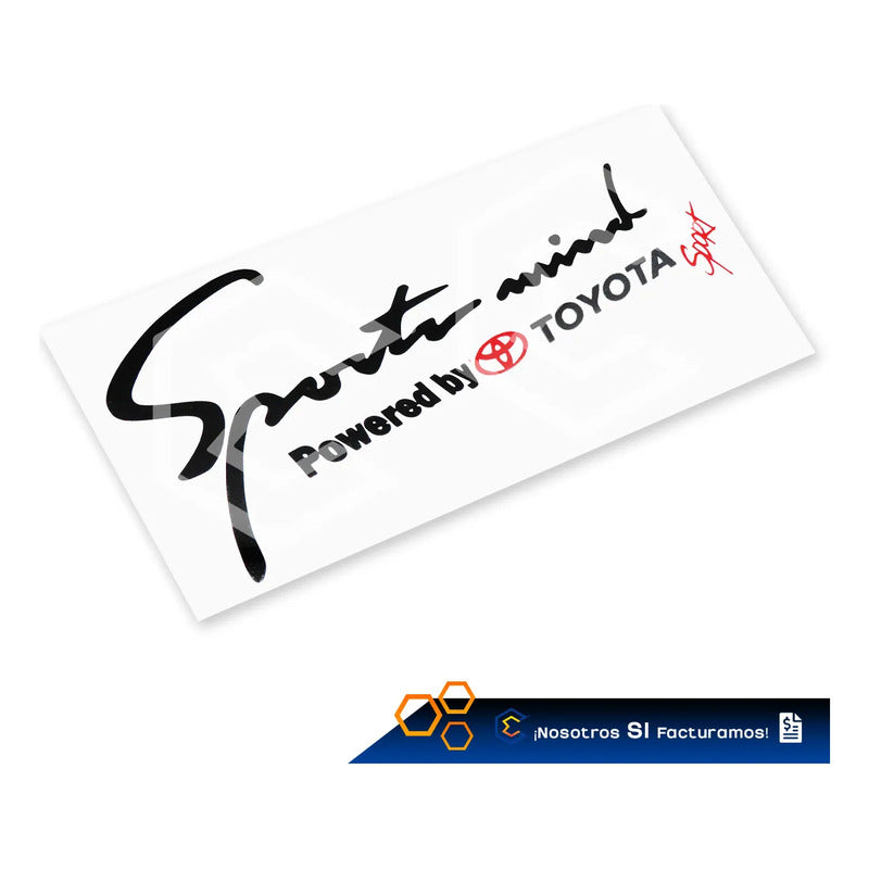 2 Calcomanía Sport Mind Toyota Negro Sticker Vinil Auto 25cm