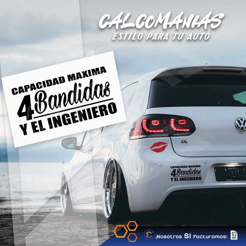 Calcomanía 4 Bandida Y El Ingeniero Negro Sticker Vinil 22cm