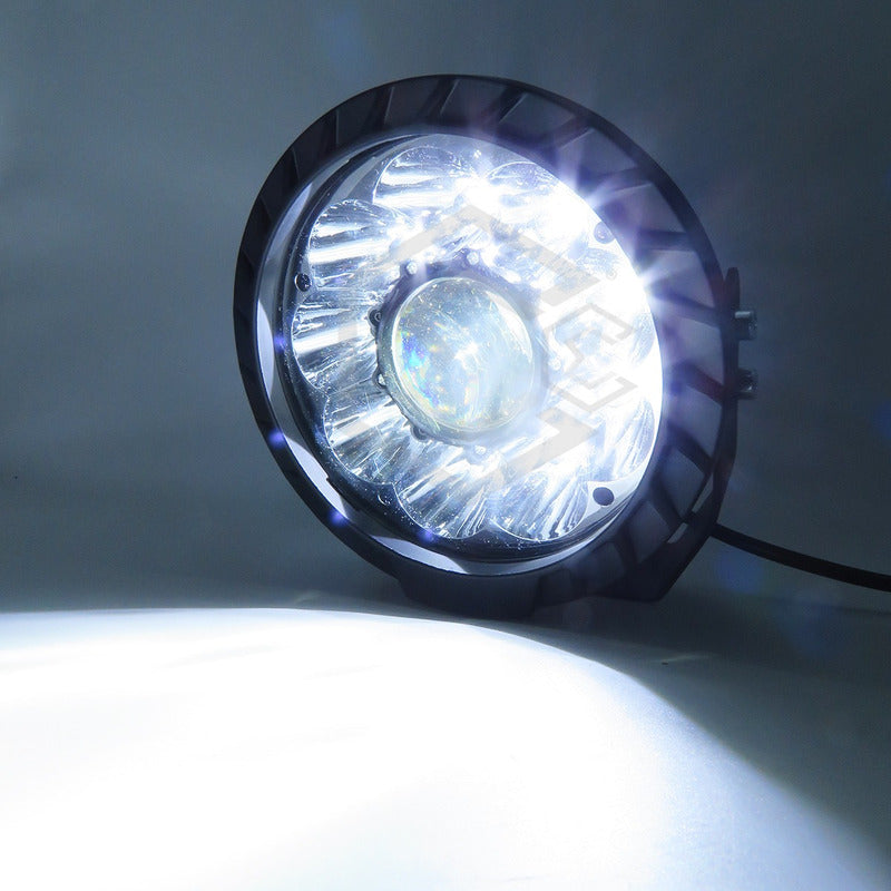 Par Faros Universales Redondo 5.5'' 10 Led Hiper Lupa 12-24v
