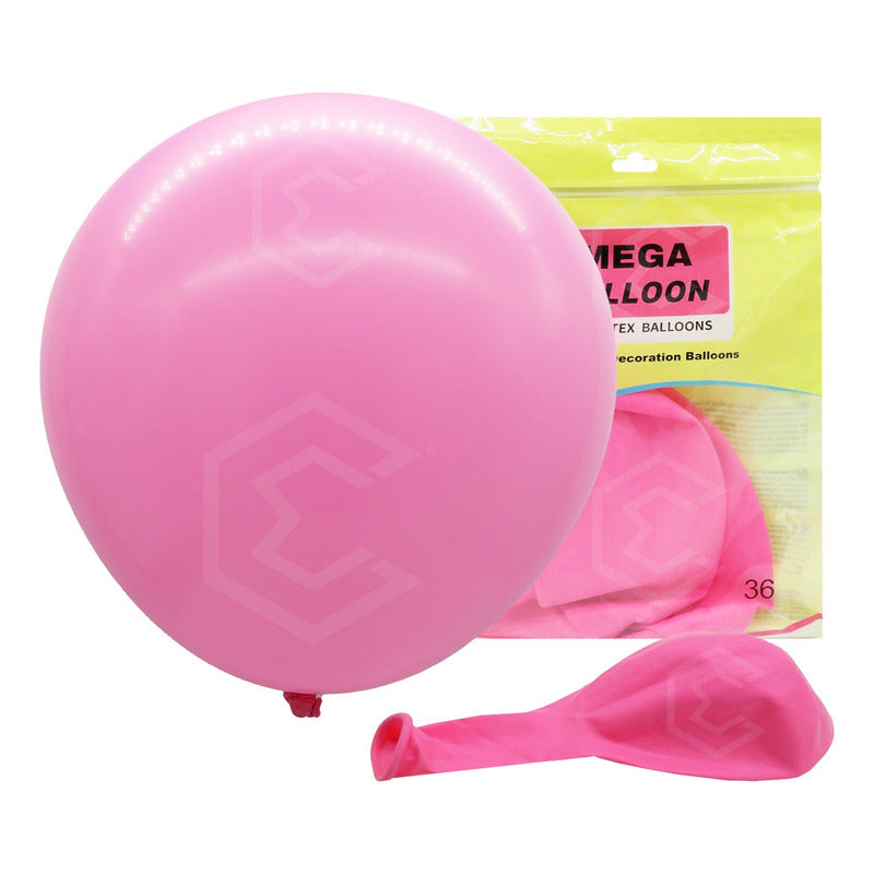 Bolsa 3 Globos Rosa Pastel Brillosos #36 Fiestas Bodas Latex Rosa Pastel Brilloso