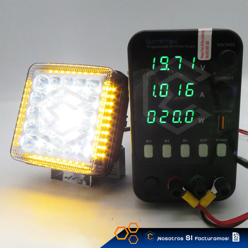 Par De Faros 77 Leds Luz Blanco-ámbar Fijo 20,000lm 12-36v