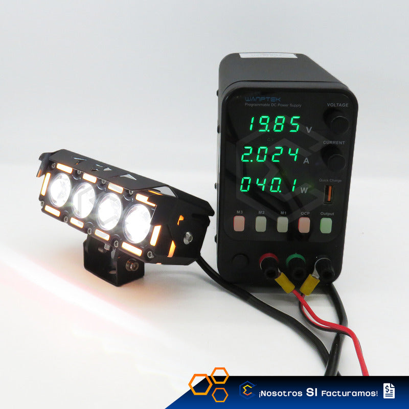 Par De Faros 28 Leds Bicolor 4 Lupas Con Ventilador 10-30v
