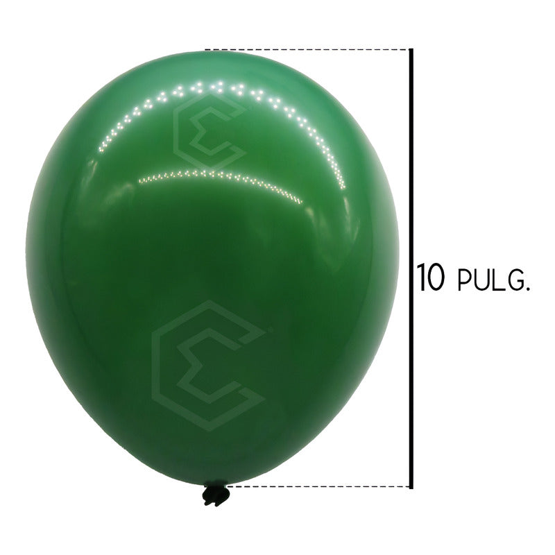 Bolsa 100 Globos Verde Oscuro Brillo #10 Fiesta Y Boda Latex Verde Oscuro