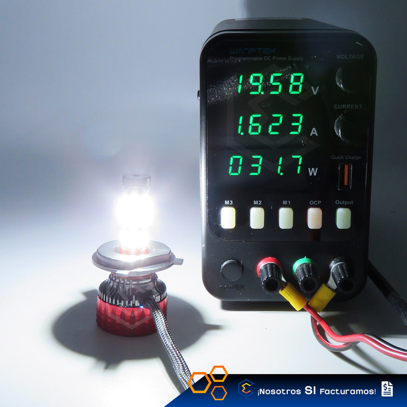 2 Focos Led H4 Ventilador Alta Y Baja Aro Luz 15000lm 12-24v H4