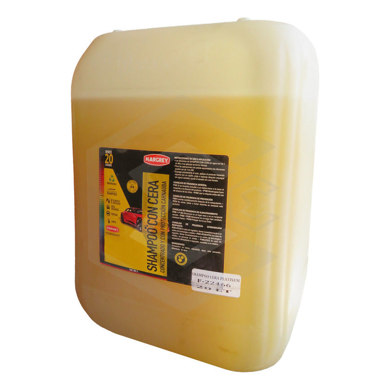Shampoo Con Cera Platinum Auto Moto 20lt Alta Espuma Margrey