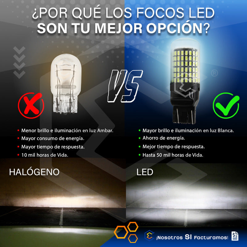 Par Focos 7443 T20 144 Leds Canbus Cristal Cuartos Stop 12v