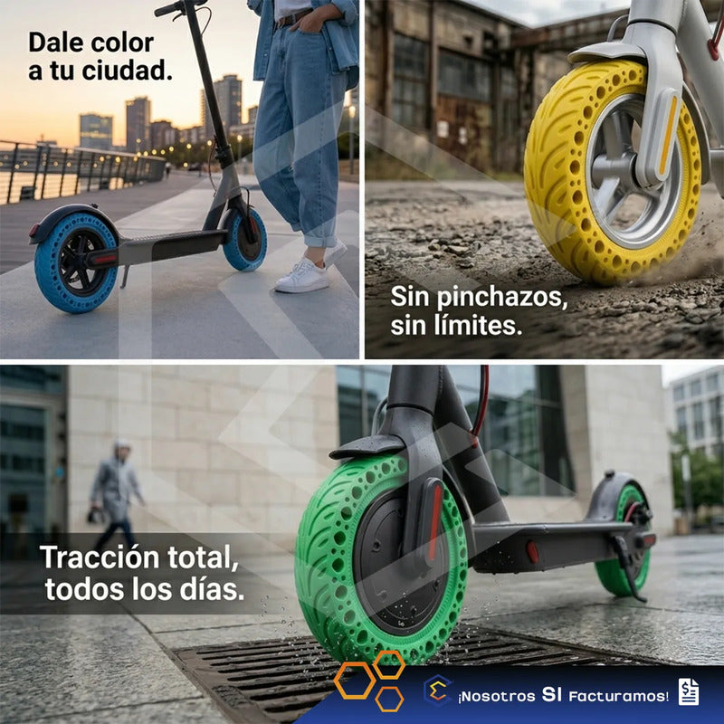 Llanta Sólida Para Scooter Uso Rudo Alta Resistencia 8.5x2cm