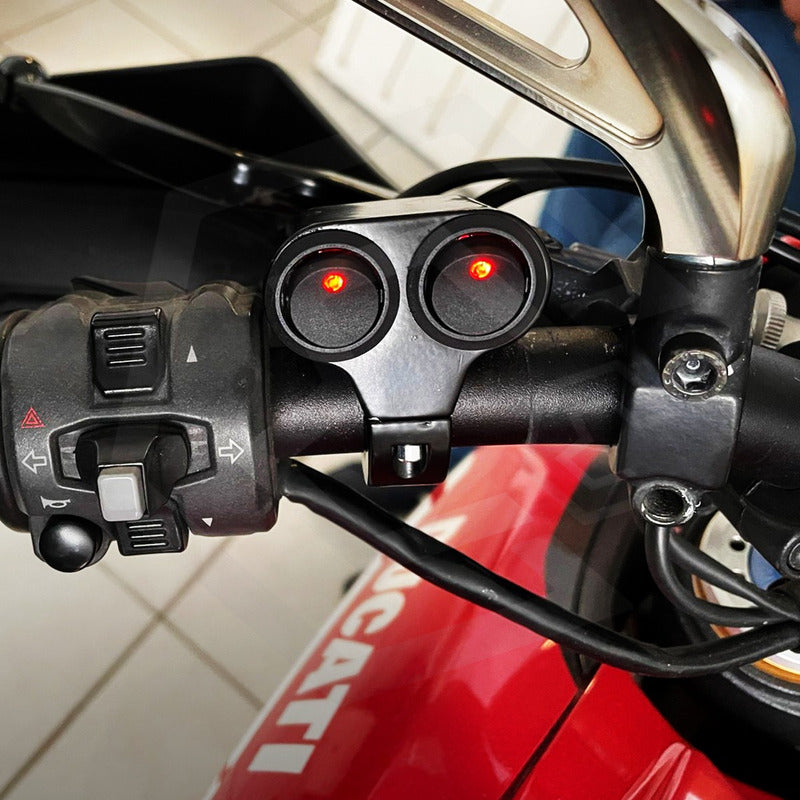 Doble Switch Interruptor Para Moto On/off C/luz Metalico