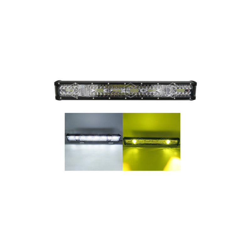Barra Rectangular 132 Leds Blanco Ambar Fijo Estrobo 12-24v