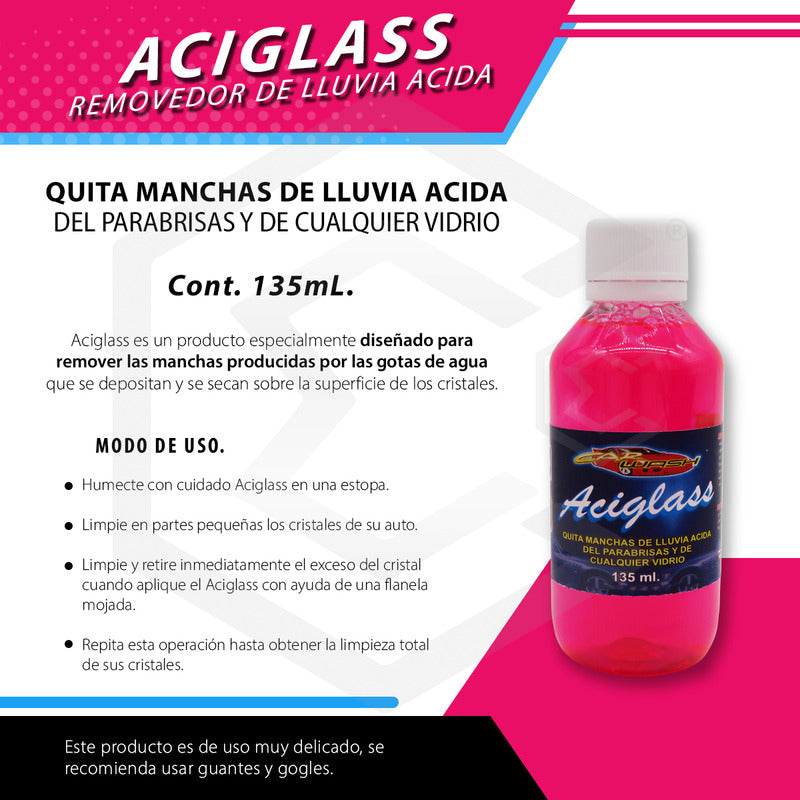 5 Limpiador Quita Manchas Lluvia Ácida Cristal Vidrios 120ml Blanco