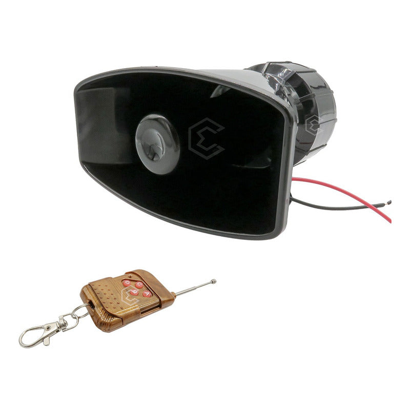 Sirena Alarma 9 Tonos Con Control Inalámbrico Tipo Patrulla