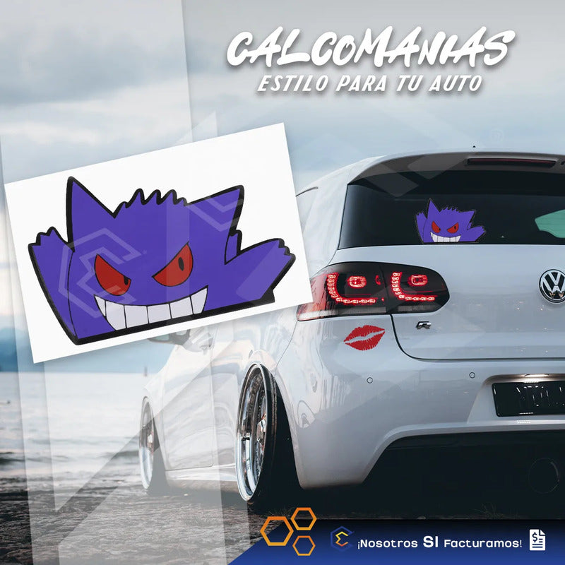 2 Calcomanía Gengar Pokemon Vinil Auto Moto 20cmx13cm