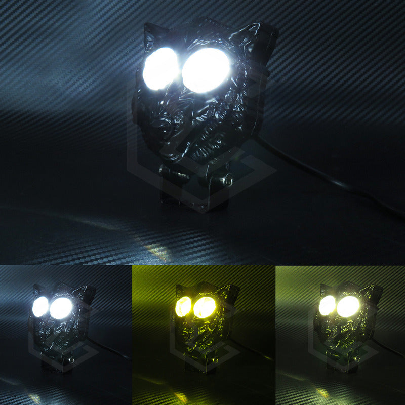 Par De Faros 6 Leds 2 Lupas Bicolor Fijo Estrobo Lobo 12-24v