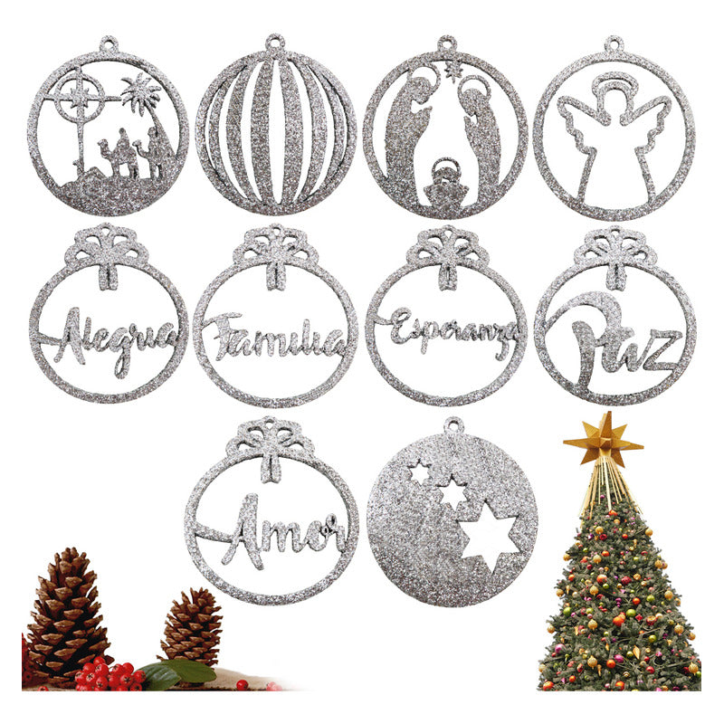 Esferas Navideñas Decoración Diamantina 9cm Kit 60piezas Mdf Agua