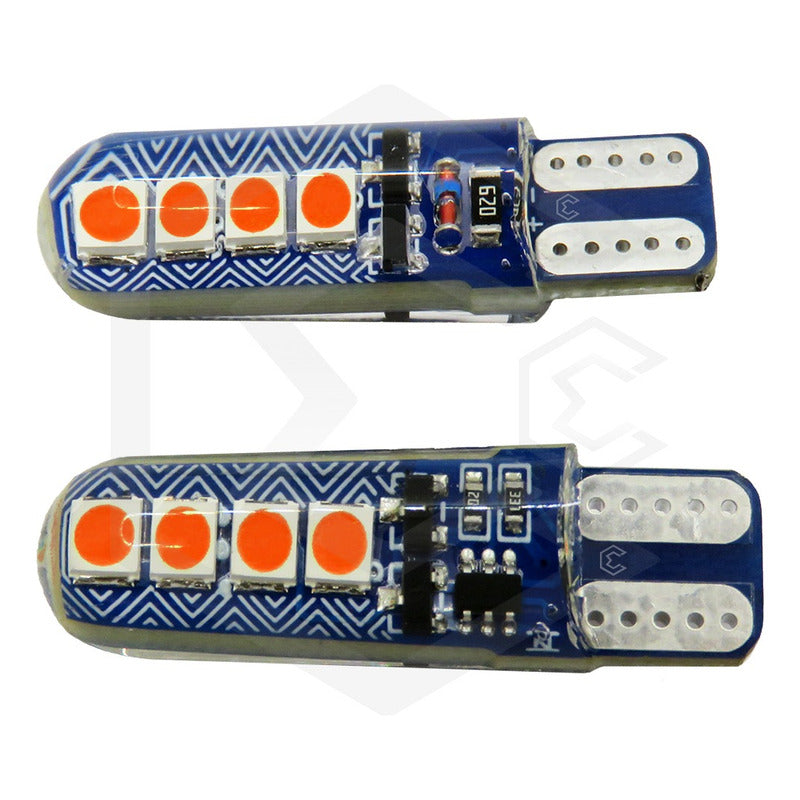 Par Focos De Pellizco T10 8 Led Codigo 3 Funcione 12v T
