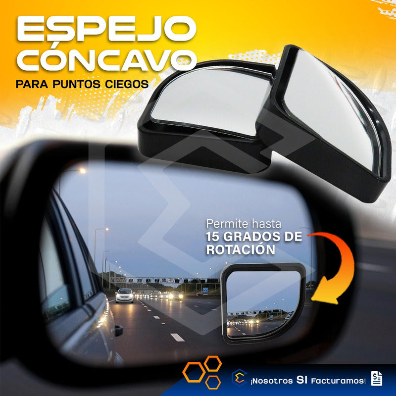 2 Espejos Concavo Universal Adherible Movible Cuadrado 5cm