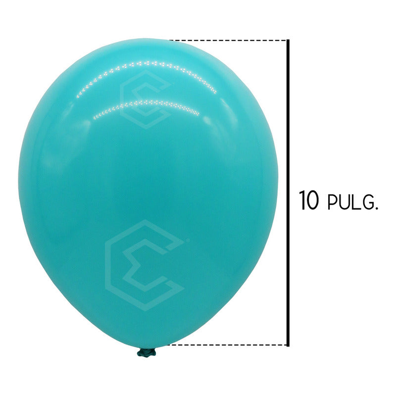 Bolsa 100 Globos Azul Cielo Brillosos #10 Fiesta Bodas Latex