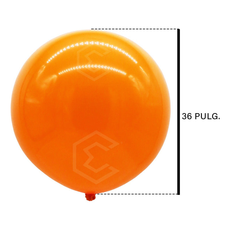 Bolsa 3 Globos Naranja Brillosos #36 Fiestas Y Bodas Latex Naranja Brilloso