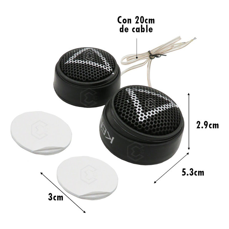 Par De Tweeters Grandes Kenwood Bocina Negro 7500 Watts Negro