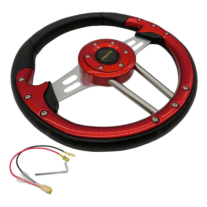 Volante Deportivo Universal De Metal Brazos Con Ranuras