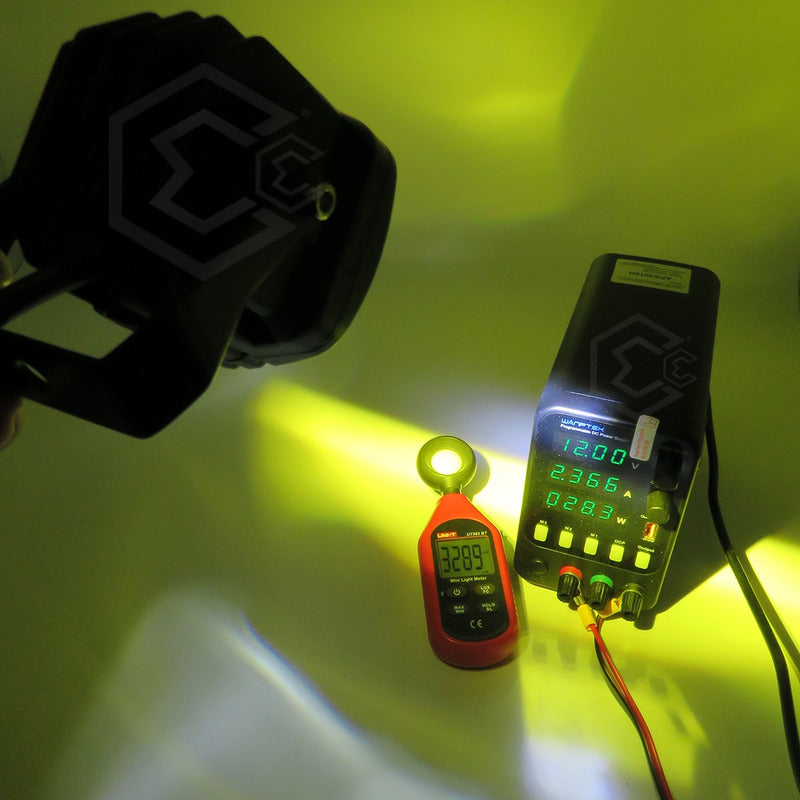 Par De Faros Cuadrado Bicolor 5 Leds Hiper Lupa Fijo 12-24v