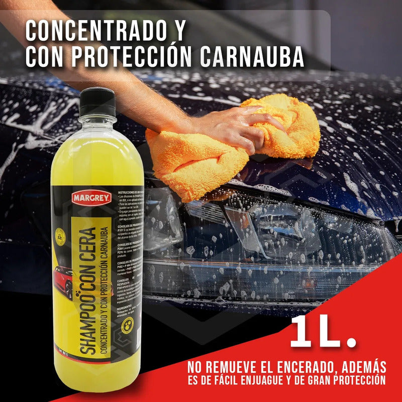12 Shampoo Cn Cera Platinum Auto Moto 1l Alta Espuma Margrey