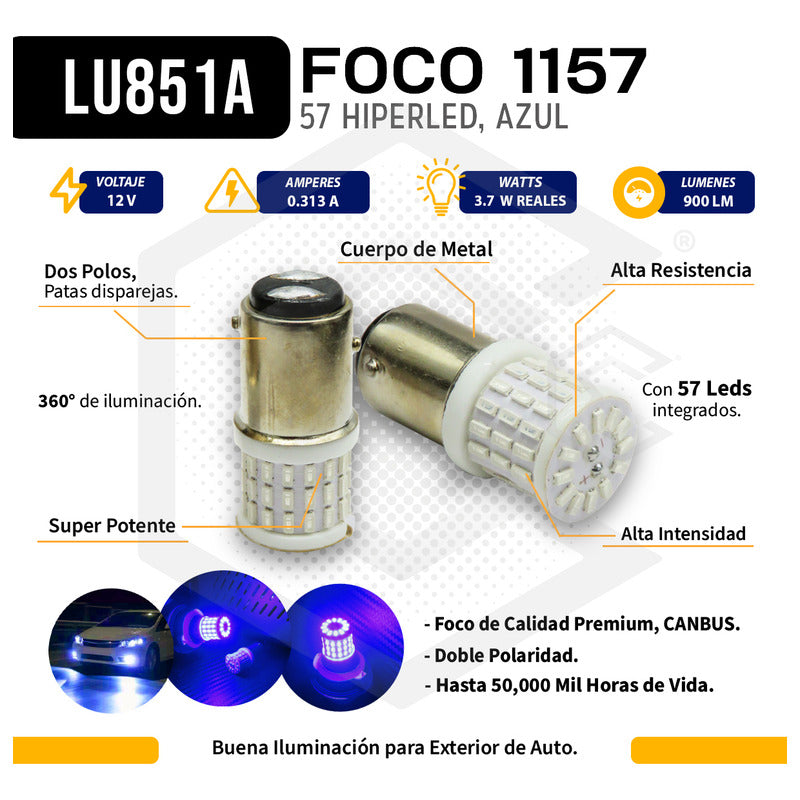 10 Par Focos 1157 1034 2 Polos Canbus 57 Hiperled Fijo 12v